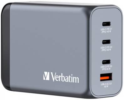 Зарядные устройства Verbatim GaN 240 W 4 ports (USB-C-140 W,USB-C-100 W,USB-C-6 32205