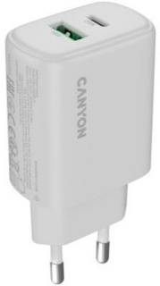 Зарядные устройства Canyon OnCharge 250 25W 1xPD 1xQC EU White CNE-CHA250-21