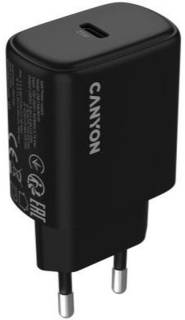 Зарядные устройства Canyon OnCharge 250 25W 1xPD EU Black CNE-CHA250-11