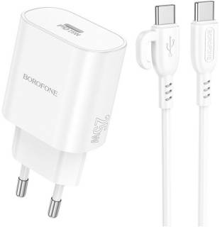 Зарядка BOROFONE BA82A Platinum USB-C PD25W + cable USB-C to USB-C 6941991112270