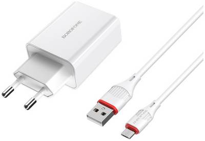 Зарядные устройства BOROFONE BA21A Long Journey USB QC3.0 + cable USB to Micro 6931474702470