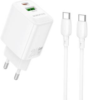 Зарядные устройства BOROFONE BN27 Fuente 1xUSB-C PD20W + 1xUSB QC3.0 + cable US 6941991120282