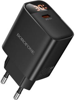 Зарядные устройства BOROFONE BA97A Ilustre USB-C PD30W digital display Black 6941991120480