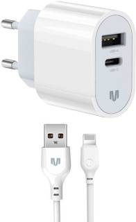 Зарядные устройства Madeinfuture MFS12 12W 1xUSB-A + 1xUSB-C + cable USB-A to Light MIF82823