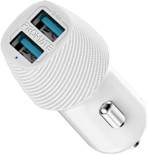 Зарядные устройства Promate voltrip-duo 2xUSB Car Charger 17W White voltrip-duo.white