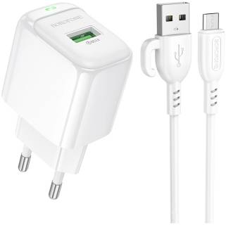 Зарядные устройства BOROFONE BAS42A Potential USB QC3.0 + cable USB to Micro 5P 6941991113796