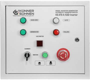 Аксеcсуар Konner&Sohnen KS ATS 4/63D-Inverter, 230/400В, 230В 14,5кВт, 63А KSATS4/63D-INVERTER
