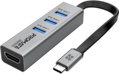 Разветвитель Promate USB-C 4-in-1 порти Promate mediahub-c3.grey