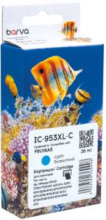 Картридж BARVA HP 953XL (F6U12AE/F6U16AE) 1600 c, Cyan IC-953XL-C