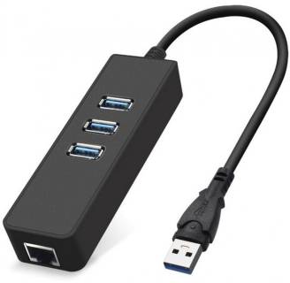 Разветвитель Dynamode USB 3.0 Type-A - RJ45 Gigabit Lan, 3*USB 3.0 USB3.0-Type-A-RJ45-HUB3