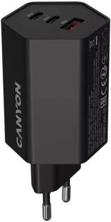 Зарядка Canyon HEXAGON 65 GaN 65W 2xPD 1xQC EU Black CND-CHAHEX65B
