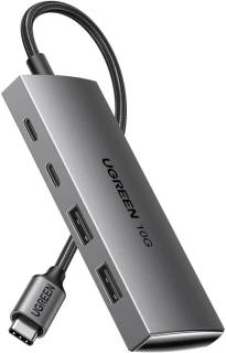Разветвитель Ugreen USB-C to 2xUSB 3.2 + 2xUSB-C 10Gbps CM480 gray 30758