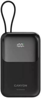 Павербанк Canyon 10000mAh OnPower 101 PD/22.5W built-in cable Black CNS-CPB101BK