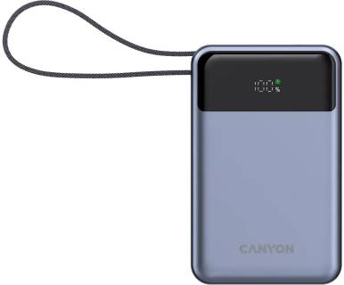 Павербанк Canyon 20000mAh OnPower 600 PD/65W built-in cable Dark Gr CNS-CPB600DG