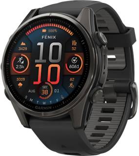 SmartWatch Garmin fenix 8 43mm, AMOLED, Saph, CrbnGry Ti/Blk, Blk/Pe 010-02903-21