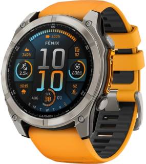 Часы Garmin fenix 8 51mm, AMOLED, Saph, Ti/Bare/Grpht, SparkOr 010-02905-11