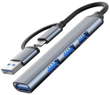 Разветвитель Dynamode USB Type-C/Type-A to 1хUSB3.0, 3xUSB 2.0 metal DM-UH-312AC