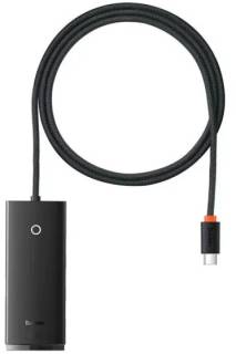 Разветвитель Baseus USB-C to 4xUSB 3.0 1.0m black WKQX030401
