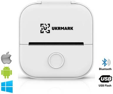 Принтер Ukrmark P02WT Bluetooth, білий 900887