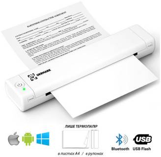 Принтер Ukrmark M08-WT А4, Bluetooth, USB, білий 900883