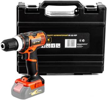 Шуруповерты GTM DS18/40P, 18В, 40Нм, 2шв, (без АКБ та ЗП) DS18/40P_BARE TOOL