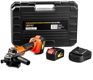 Болгарки GTM AGC18/125BL, 125мм, 18В, 3000-8500об/хв, 2x4Ah