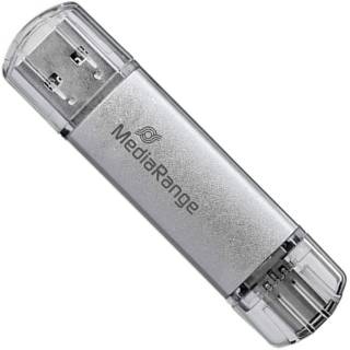 Флешка MediaRange 128GB Silver USB 3.0 / Type-C MR938