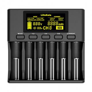 Зарядное устройство LiitoKala 6 Slots, LCD дисплей, Li-ion/Ni-MH/Ni-Cd/AA/ААA/AA Lii-S6