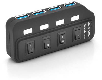 Разветвитель VOLTRONIC USB 3.0 to 4xUSB 0.6m with switches YT-3H4S/2TB