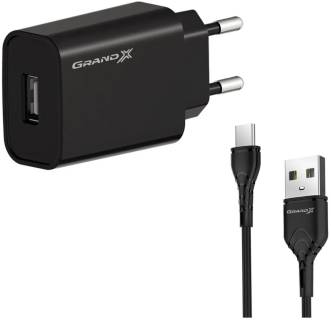 Зарядное устройство Grand-X Quick Charge QС3.0 22.5W + cable USB to USB-C 1.0m CH-550TC