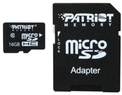 Карта памяти Patriot LX Series microSDHC 16GB UHS-I class 10 + Adapter PSF16GMCSDHC10