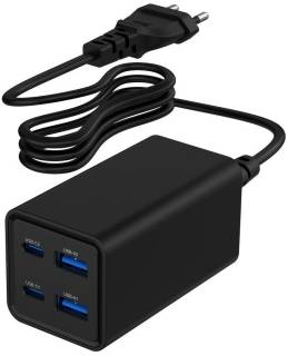 Зарядные устройства Gembird 2xUSB-C PD65W + 2xUSB QC3.0 30W black TA-UC-2A2C-PD65-01-BK