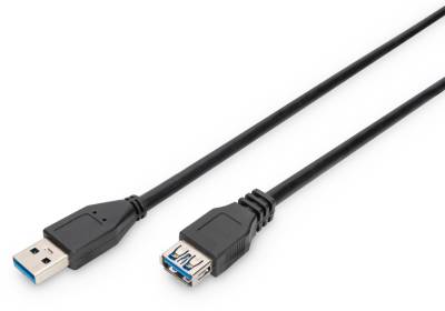 Кабель Digitus USB 2.0 AM/AF 1.8m black AK-300203-018-S