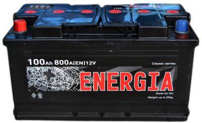 Авто/мото аккумуляторы ENERGIA 100Ah (+/-) (800EN) 22393