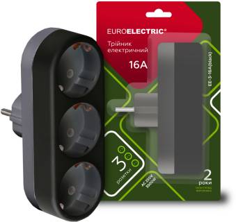 Сетевой фильтр Euroelectric X3 16А Black EE-3-16A(black)
