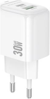 Зарядка BOROFONE BAS45A 1xUSB-C PD30W + 1xUSB QC3.0 white 6941991113871