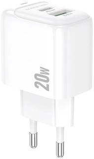 Зарядка BOROFONE BAS44A 1xUSB-C PD20W + 1xUSB QC3.0 white 6941991113840