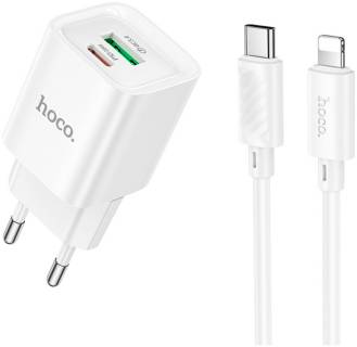 Зарядные устройства HOCO C147A Charm 1xUSB-C PD20W + 1xUSB QC3.0 + cable US 6942007630283