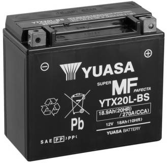 Авто/мото аккумуляторы Yuasa 12V 18,9Ah  MF VRLA Battery YTX20L-BS
