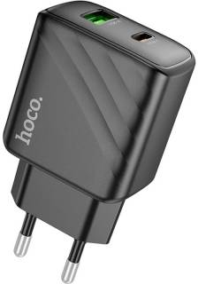 Зарядка HOCO CS23A 1xUSB-C PD30W + 1xUSB QC3.0 black 6942007609944