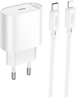 Зарядка HOCO C109A USB-C PD20W + cable USB-C to Lightning white 6942007656665