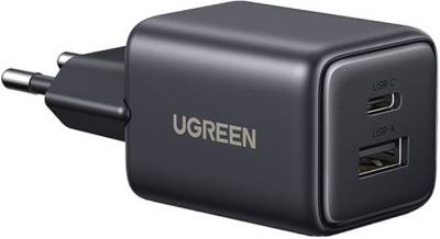 Зарядка Ugreen X514 1xUSB-C PD20W + 1xUSB GaN black 65737
