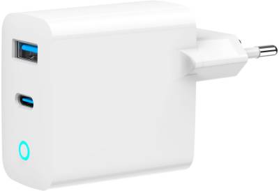 Зарядка Gembird 1xUSB-C PD30W + 1xUSB QC3.0 LED white TA-UC-PDQC30L-W-01