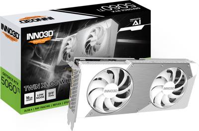 Видеокарта Inno3D GeForce RTX 5060 Ti 16GB TWIN X2 OC WHITE N506T2-16D7X-191073W