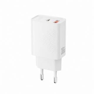 Зарядка XO QC16U 1xUSB-C PD30W + 1xUSB QC3.0 GaN white XO-QC16U