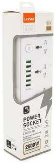 Фильтр Ldnio SС5614, 5 роз, 6 USB, 2м, White