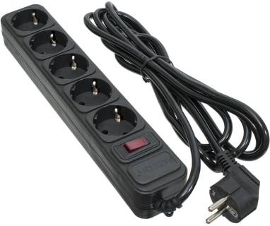 Фильтр Patron 3.0 m3*1mm2 (SP-1053)  5 розеток BLACK EXT-PN-SP-1053