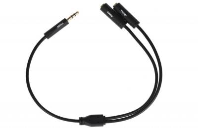 Кабель 2E 3.5 мм jack(M) x 2(F), black, 0.15m 2E-W9697