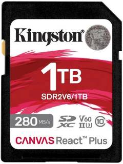 Флеш-карта Kingston 1TB SDXC class 10 UHS-II U3 Canvas React Plus SDR2V6/1TB