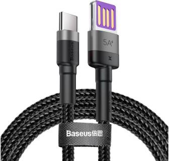 Кабель Baseus USB AM to USB-C 1.0m 40W gray/black CATKLF-PG1